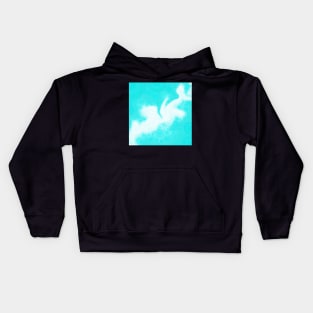 Turquoise Cloud Pattern Kids Hoodie